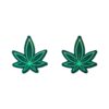 Nipple pastie green cannabis leaf with green outline