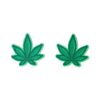 Nipple Pasties Green Cannabis Leaf Non-Glittered
