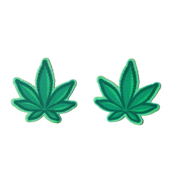 Green Cannabis Leaf Nipple Pasties Non Glittered