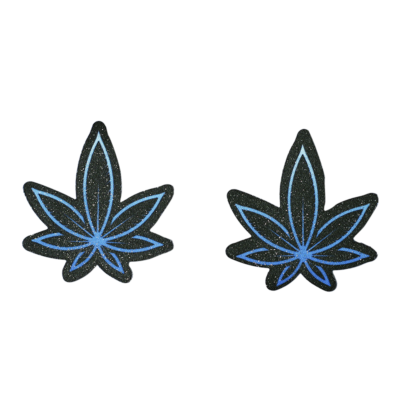 AllStuff420 - Black Cannabis Leaf Nipple Pasties