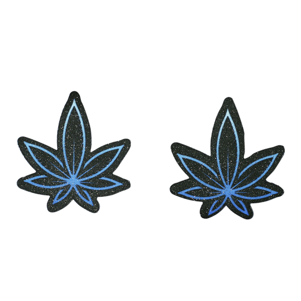AllStuff420 - Black Cannabis Leaf Nipple Pasties