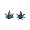 Cannabis Leaf with Blue Green and Pink Marble Pattern Nipple Pasties