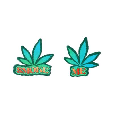 Smoke Me Green Cannabis Leaf Nipple Pasties