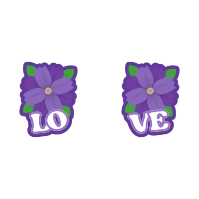 Love Purple Flower Nipple Pasties