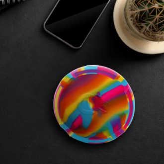 Rainbow Round Silicone Ashtray 