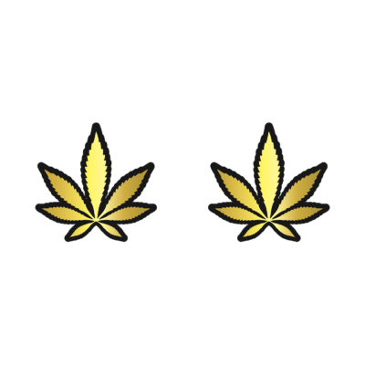 Gold Cannabis Leaf Nipple Pasties
