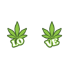 AllStuff420 - Love Green Cannabis leaf with dark green outline