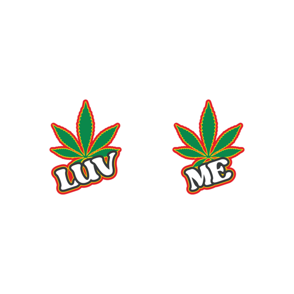 AllStuff420 - Luv Me Green Cannabis leaf with orange outline