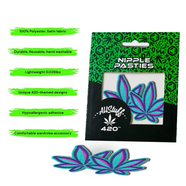 420 Leaf Marble Pattern Weed Nipple Pasties