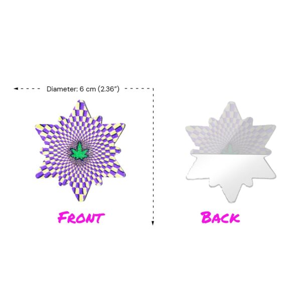 Front and back Purple and White Star with Weed Leaf
