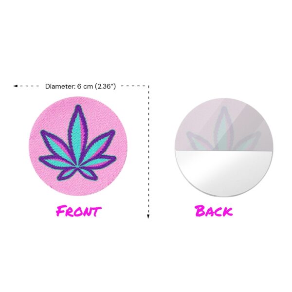 Front and back Round Two-Toned Lavender Background with Green 420 Leaf Nipple Pasties
