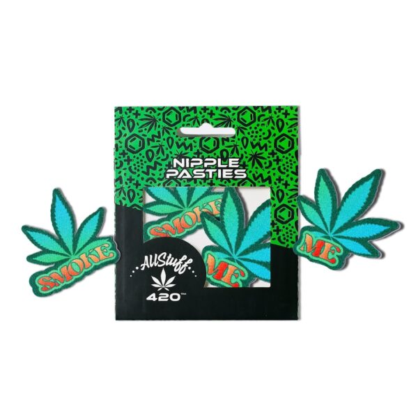 AllStuff420 - Smoke Me Green Cannabis Leaf Nipple Pasties