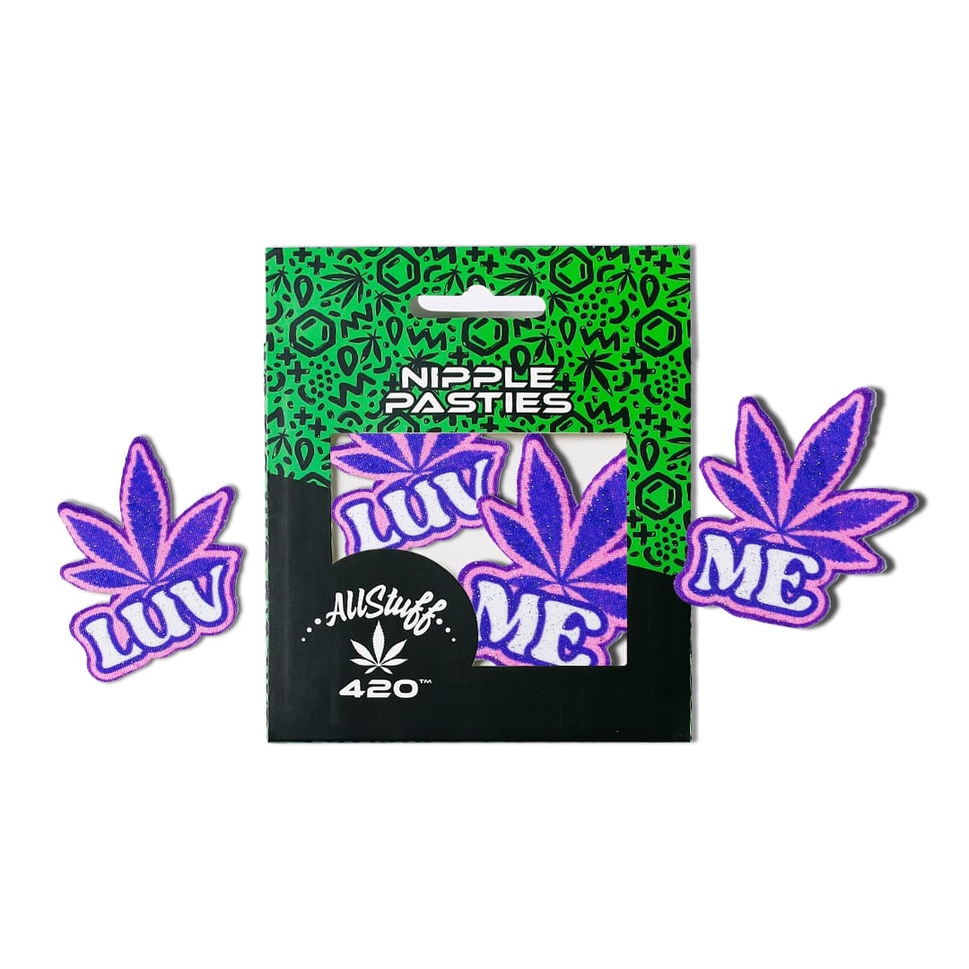 AllStuff420 - Luv Me Purple Front and Back Nipple Pasties
