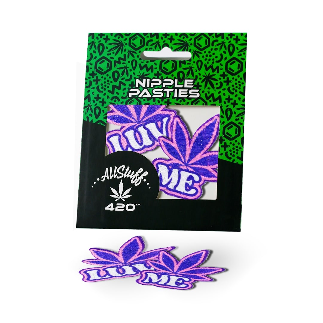 AllStuff420 - Luv Me Purple Front and Back Nipple Pasties