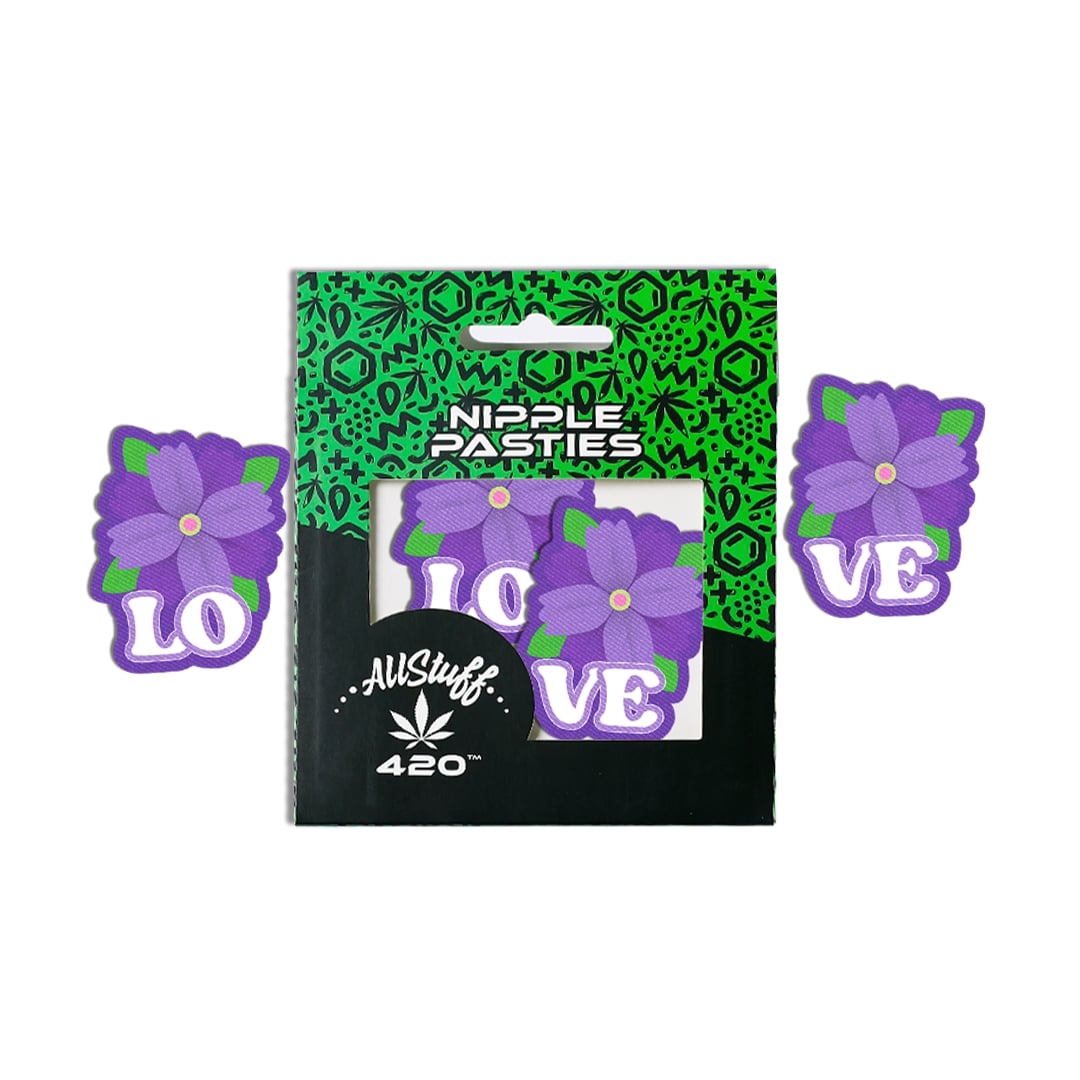 LOVE Purple Flower Nipple Pasties LOVE Purple Flower Nipple Pasties