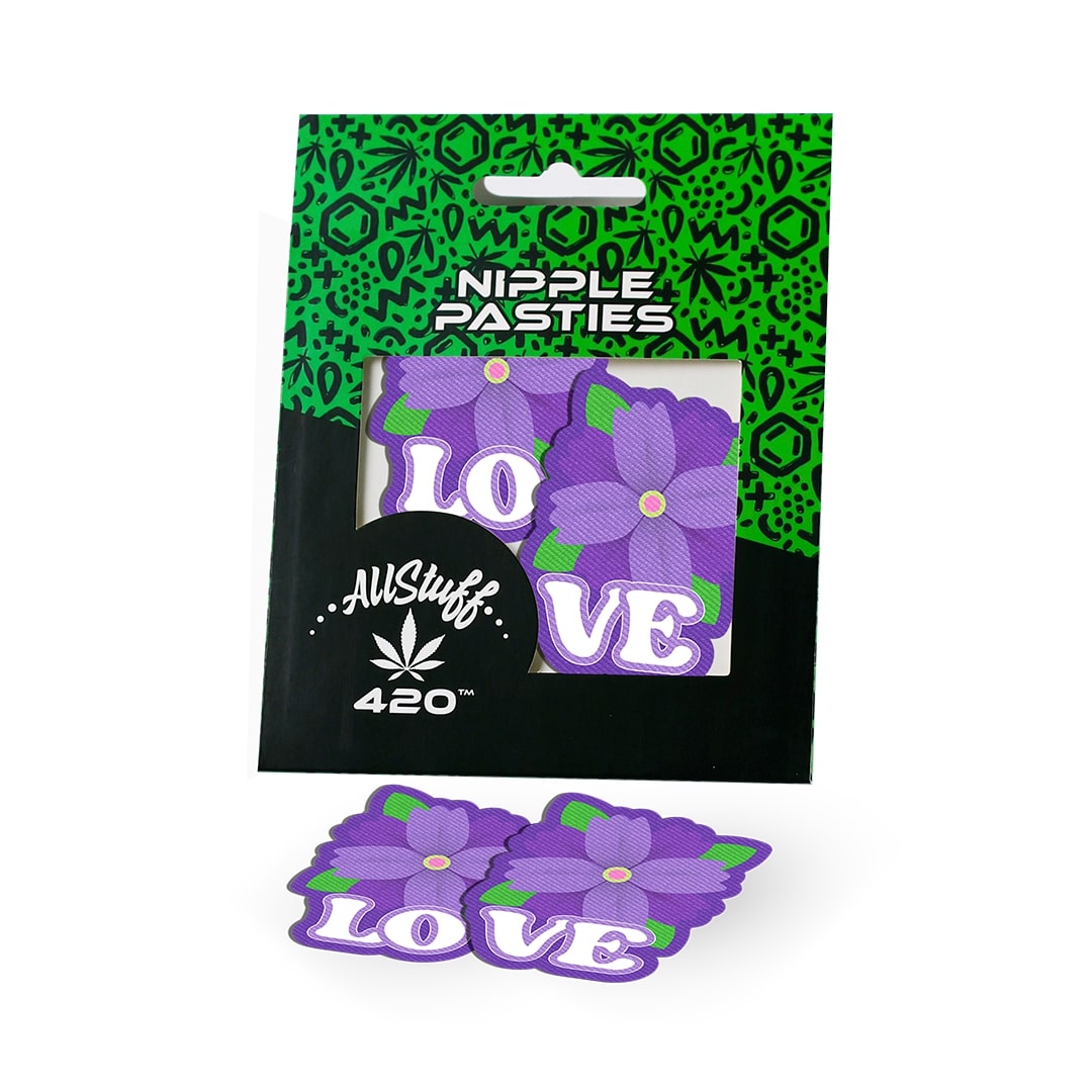 Love Purple Flower Nipple Pasties AllStuff420 - Love Purple Flower Nipple Pasties