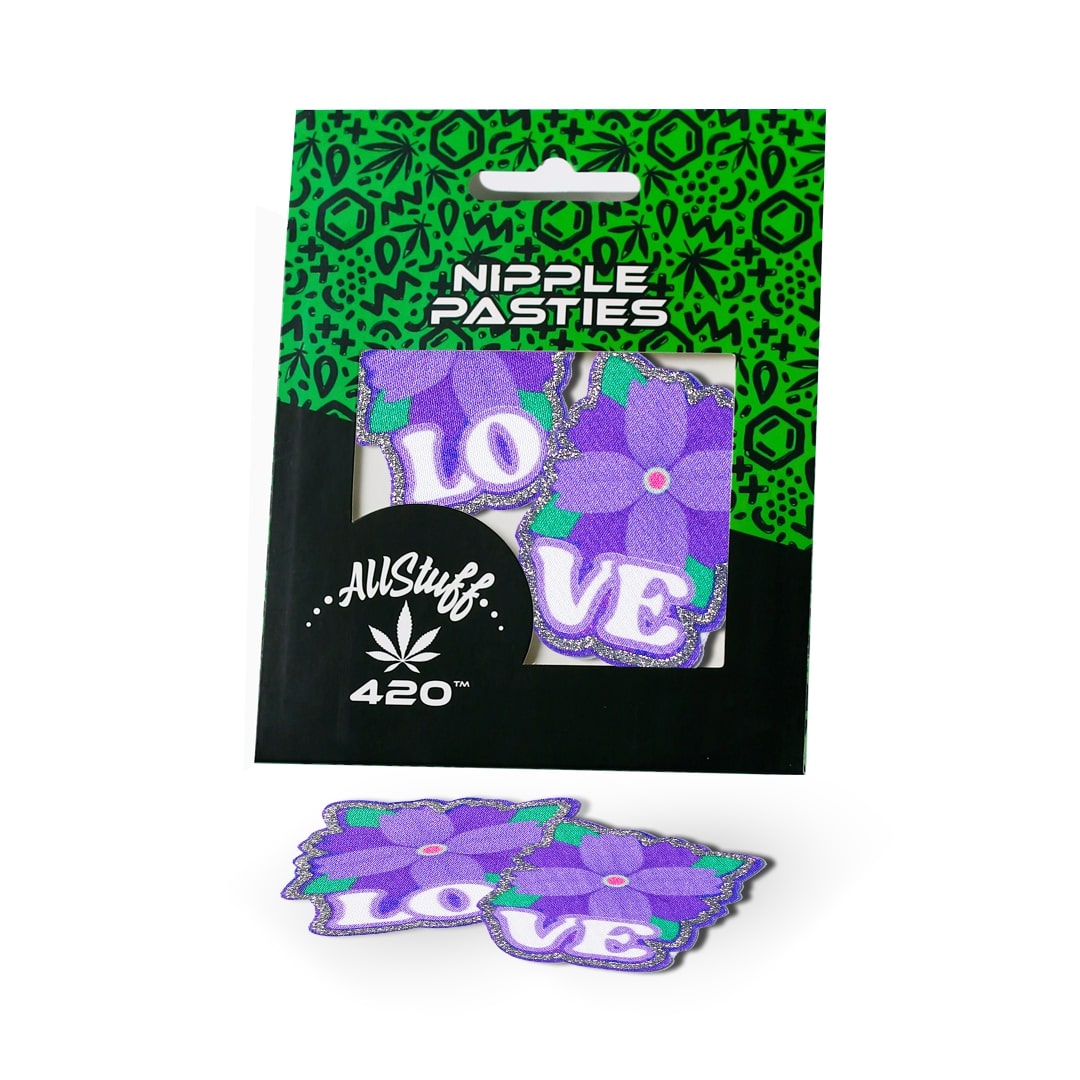 Love Purple Flower Nipple Pasties AllStuff420 - Love Purple Flower Nipple Pasties