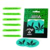 AllStuff420 Nipple pastie black cannabis leaf sky blue background with package