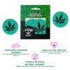 AllStuff420 Nipple pastie black cannabis leaf sky blue background and description