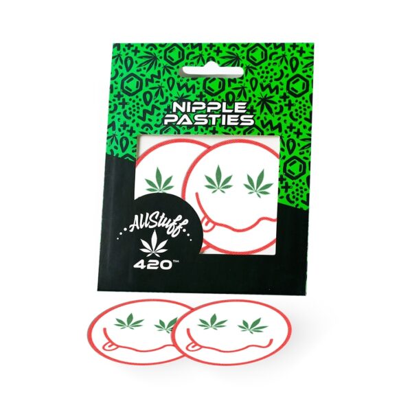 AllStuff420 Nipple pasties with smile background cannabis