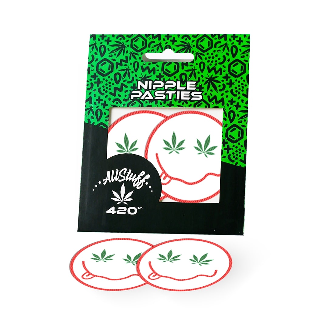 Nipple pasties with smile background cannabis AllStuff420 Nipple pasties with smile background cannabis