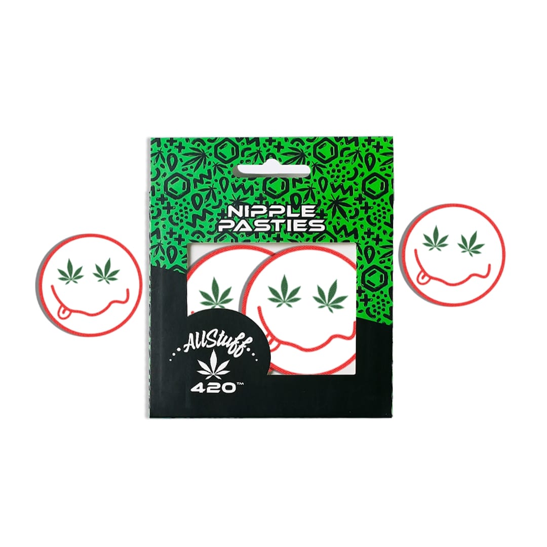 AllStuff420 Nipple pasties with smile background cannabis AllStuff420 Nipple pasties with smile background cannabis