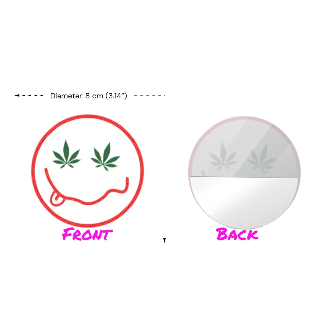 Nipple pasties with smile background cannabis Nipple pasties with smile background cannabis front and back