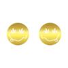 Nipple pasties Shiny Gold Smiley Face with Cannabis Leaf
