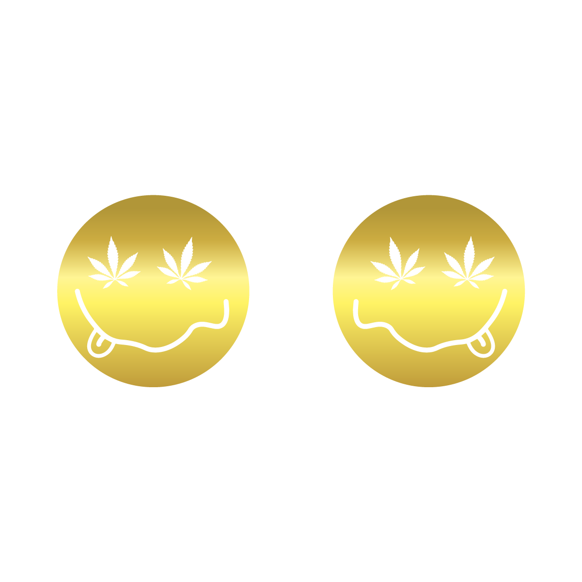 Shiny-Gold-Smiley-Face-with-Cannabis-Leaf-Eyes.png Nipple pasties Shiny Gold Smiley Face with Cannabis Leaf